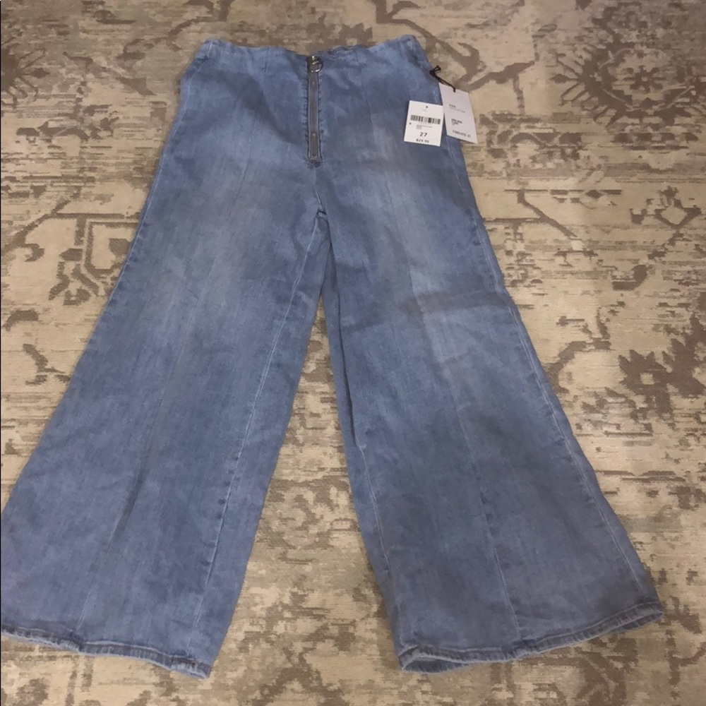 NWT F21 high rise flare cropped pant size 27